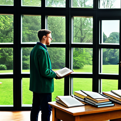 기술 발전 관련 도서 추천 및 독서 여행 - **Image Prompt 1: AI History & Learning**

A student in a library, surrounded by books on artificial...