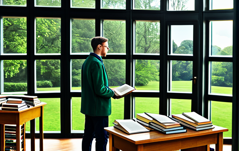 기술 발전 관련 도서 추천 및 독서 여행 - **Image Prompt 1: AI History & Learning**

A student in a library, surrounded by books on artificial...